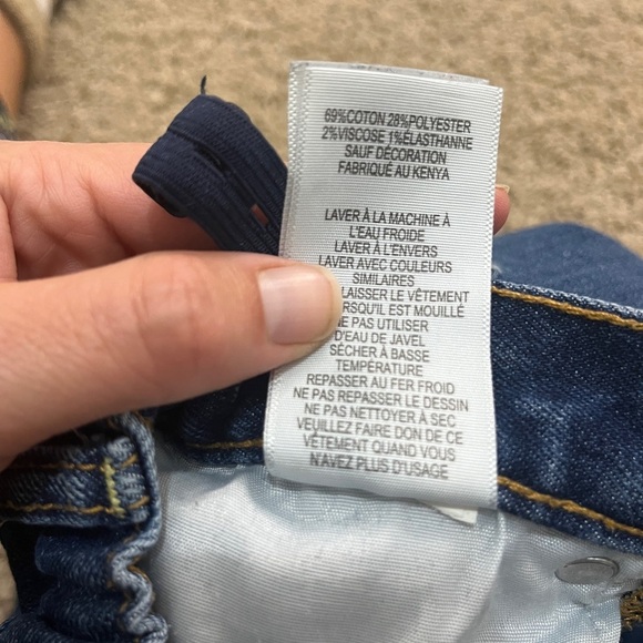 Girls Levi’s High Rise Straight Ankle Jeans, sz 10 kids Raw Hem Adjustable Waist - Picture 7 of 10